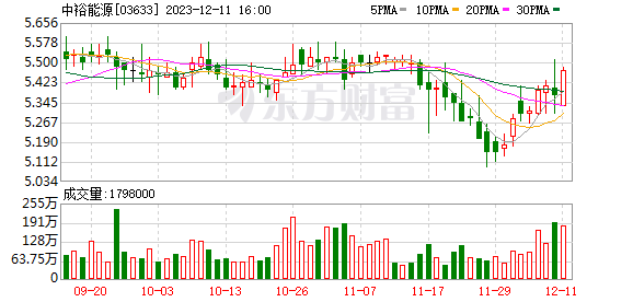 中裕能源(03633.HK)连续7日回购 累计回购490.00万股